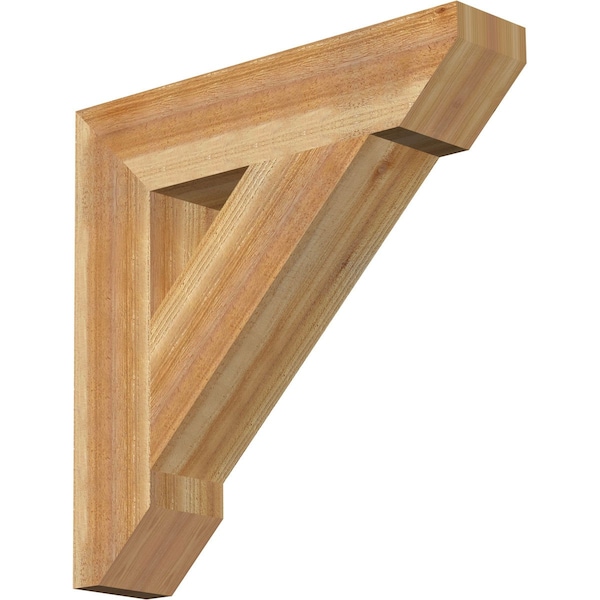 Ekena Millwork Traditional Slat Rough Sawn Bracket, Western Red Cedar, 6"W x 28"D x 28"H BKT06X28X28TRA06RWR - main